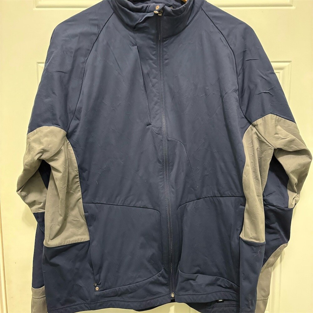 RLX Ralph Lauren Jacket Mens XL Blue Gray Colorblock Full Zip Lightweight